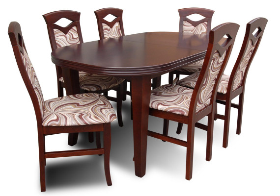 Moderne 7tlg. Esszimmer Garnitur Set Klassischer Tisch 6x Stühle Stuhl Gruppen