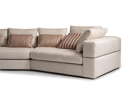 Ecksofa Stoffsofa Polstersofa Beige Sofas Modern Wohnzimmer Design