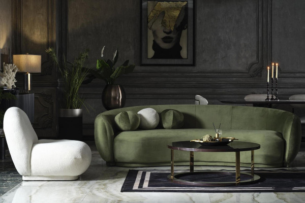 Garnitur Stoffsofa Sofagarnitur Polstersofa Modern Set 2tlg Grün Sofa