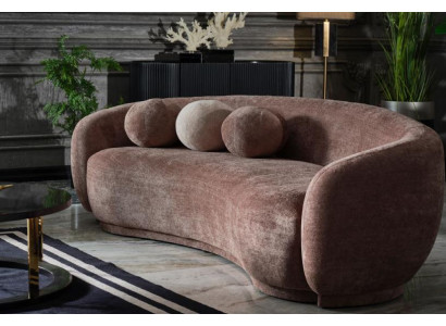 Dreisitzer Couch Sofa 3 Sitzer Braun Stoff Stoffsofa Polstersofa Luxus