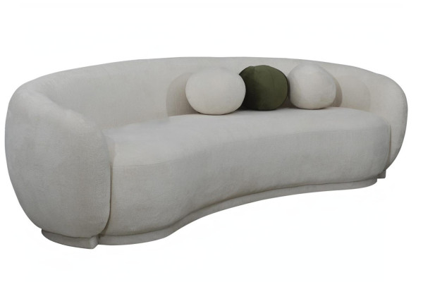 Modern Stoffsofa Dreisitzer Couch Sofa 3 Sitzer Weiß Stoff Polstersofa