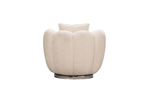 Moderne Sessel Einsitzer Sitzer Weiß Stoff Wohnzimmer Relaxsessel