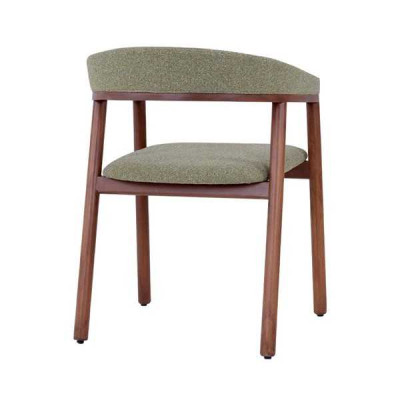 Grauer Esszimmerstuhl Design Holzstuhl Einsitzer Polster 1-Sitzer Stuhl