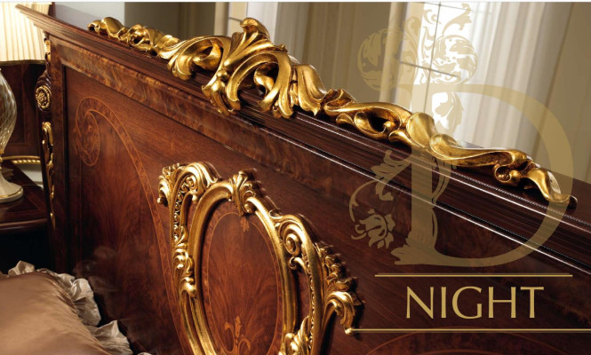 Doppelbett Bett Holz Design Betten Antik Stil Barock Rokoko 2x Nachttische Neu