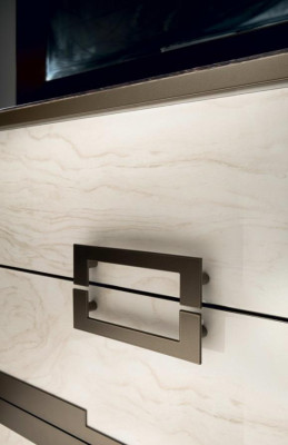 Schlafzimmer Bett Nachttisch Kommode Spiegel Polsterbett Doppelbett Set 5tlg.