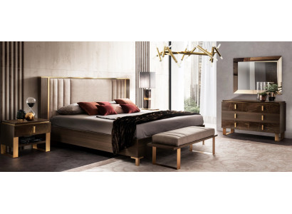 Design Schlafzimmer 6 tlg. Komplett Set Bett Nachttisch Kommode Arredoclassic