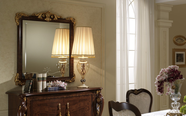 Konsolen Tisch Kommode mit Spiegel Möbel Luxus Set Konsole 2tlg. Made in Italy