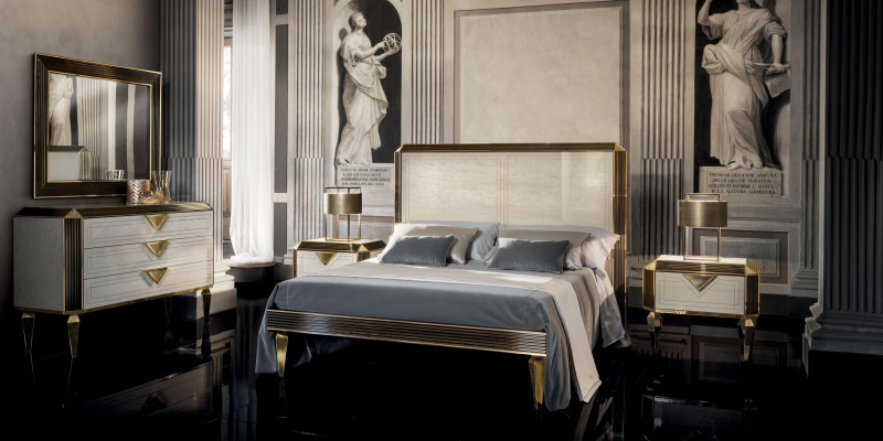 Bett Betten Hotel Luxus Designer Doppel Ehe Schlafzimmer Beige arredoclassic