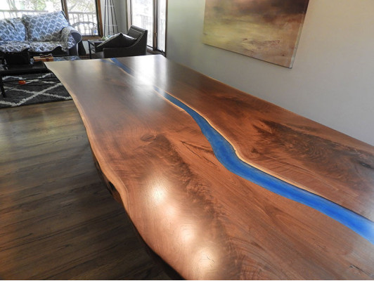 Esstisch Design Tisch Moderne Tische Meer Ozean Fluss Möbel 220x90 Epoxid Harz