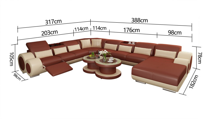Ledersofa Couch Wohnlandschaft Ecksofa Eck Garnitur Design Modern Sofa