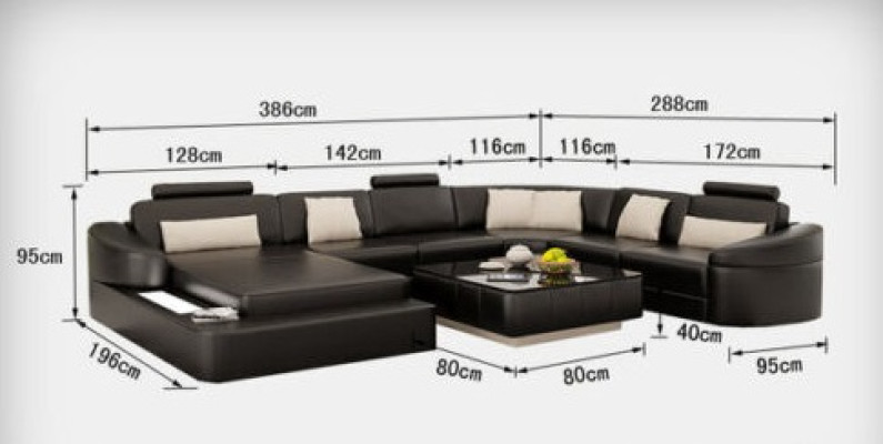 Leder Sofa mit USB Couch Wohnlandschaft Eck Garnitur Design Modern Sofas U-Form