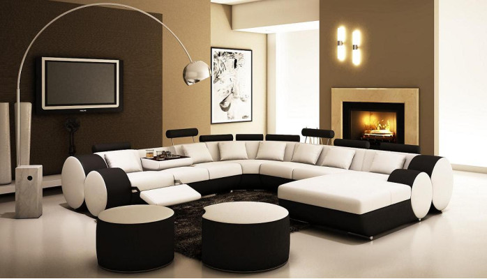 DESIGNER LEDERSOFA XXL WOHNLANDSCHAFT BIG SOFA COUCH POLSTERECKE ECKSOFA NEU