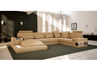 Wohnlandschaft Polster Couch Garnitur XXL Big Sofa Bellini Design Ledersofa Neu