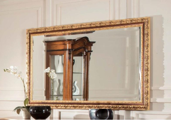 Esszimmer Garnitur Vitrine Schrank Kommode Spiegel Anrichte Italien Möbel 3tlg