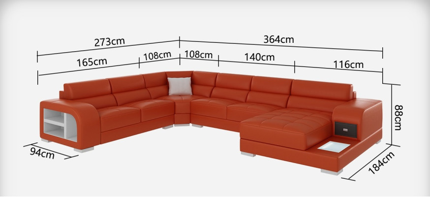 Ledersofa Couch Wohnlandschaft Ecksofa Eck Garnitur Design Modern Sofa 