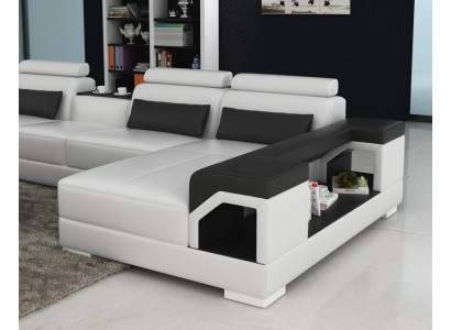 Ledersofa Couch Wohnlandschaft Ecksofa Eck Garnitur Design Modern Sofa G8010 Neu