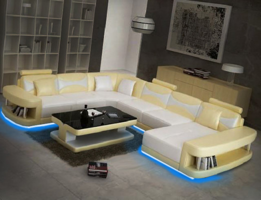 Wohnlandschaft Ecksofa Ecke Sofa Couch Polster Möbel Garnitur XXL Big