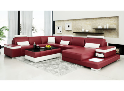 Ledersofa Couch Wohnlandschaft Ecksofa Eck Garnitur Design Modern Neu Sofa L6013
