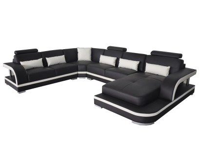 Moderne Sofa Couchgarnitur Ecke Sitzecke Leder Couch Polster Wohnlandschaft USB