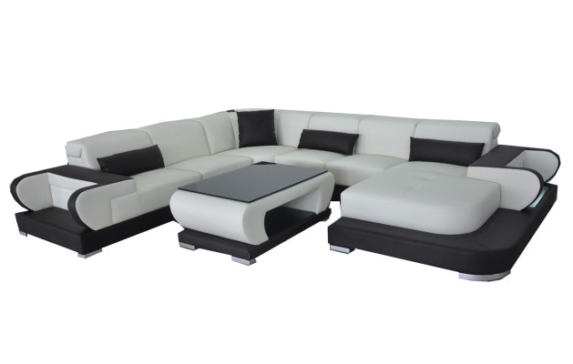 Wohn Couch Leder Sofa Landschaft Polster Garnitur Eck Sofas Sitz Garnituren Neu