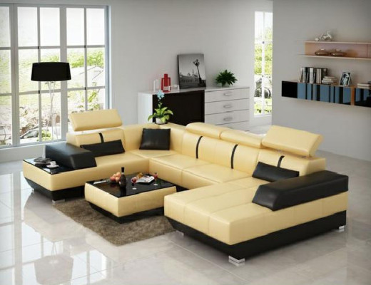 Designer Sofa + USB,Polster Garnitur Ledersofa Sofas Neu Wohnlandschaft Eckcouch