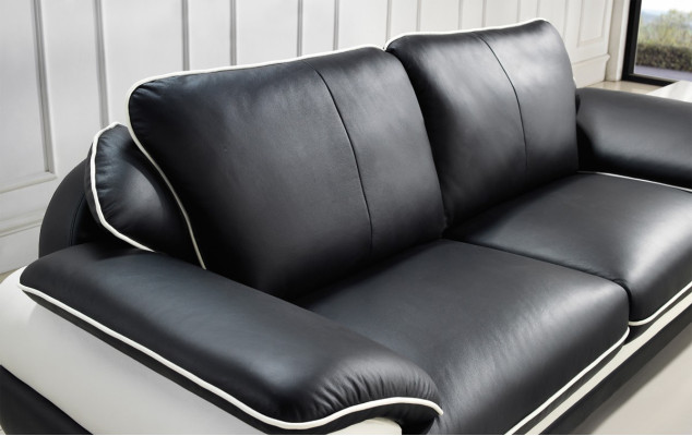 Sofagarnitur Polster Sofa + USB Set 3+2+1 Leder Couchen Sofas Garnitur Sitz T777