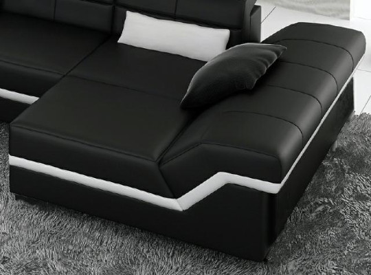Big Ledergarnitur Polster Neu Ledersofa XXL Sofa mit USB Ecksofa Wohnlandschaft