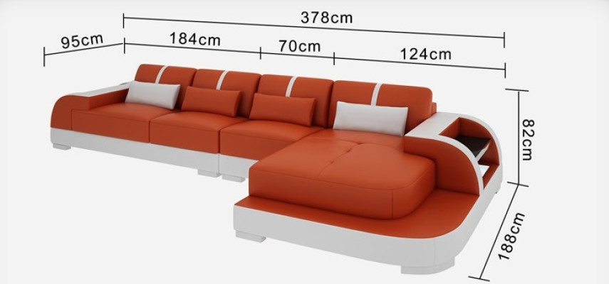 Ledersofa Couch Wohnlandschaft Ecksofa Eck Dekor Modern Garnitur Design