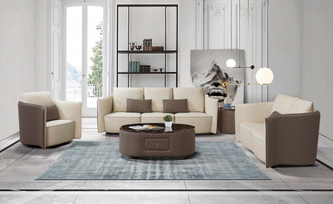 Design Ledersofa Couch Polster Garnitur Sofa 321 Sitzer Klassische Couchen Neu