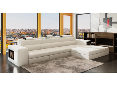 Designsofa Sofa mit USB Polster Ecksofa Garnitur Wohnlandschaft Ledersofa Couch