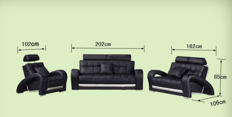 Ledersofa mit USB Wohnlandschaft 3+2+1 Sitzer Garnitur Design Modern Sofa B2023