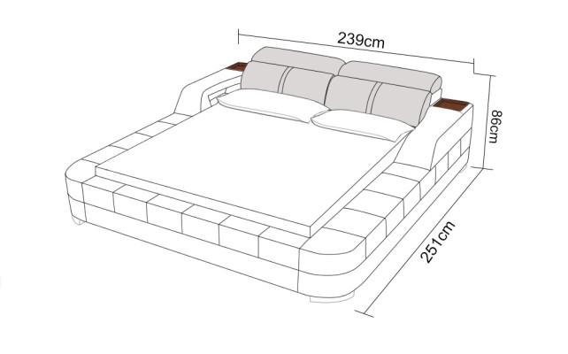 Luxus Wasserbett Doppel Multifunktions Bett Polster + USB Wasser Betten 180x200