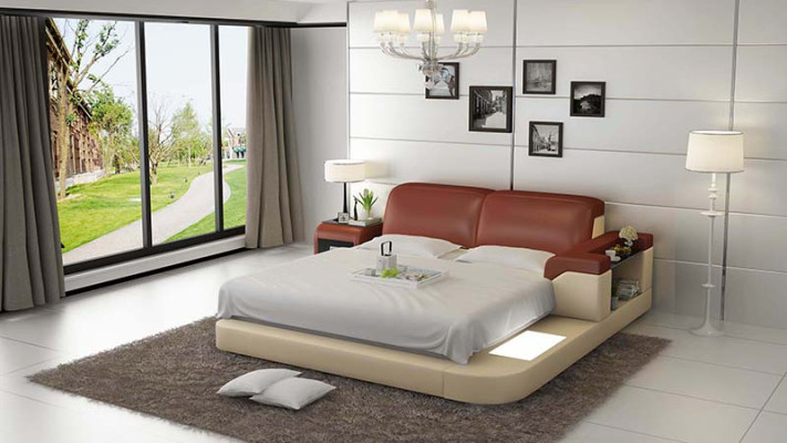 Luxus Doppel Multifunktions Wasserbett Wasserbett Polsterung 200x200 + USB