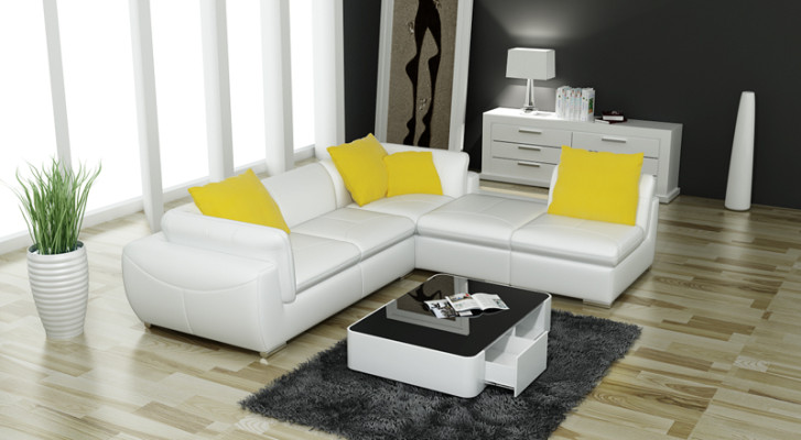 Ledersofa Couch Wohnlandschaft Ecksofa Eck Garnitur Design Modern Sofa F3014 neu