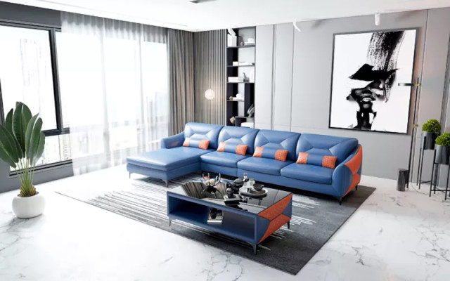 Ecksofa Polster Ecksofa LForm Modernes Couchtisch Sofa Wohnlandschaft 2tlg. Neu