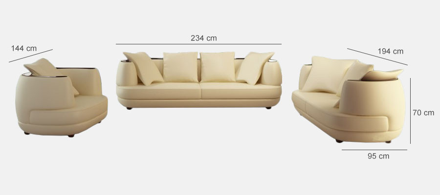 Sofagarnitur Couch Polster Leder Sofa 3+2+1 Klassische Couchen Royal Sitz Black