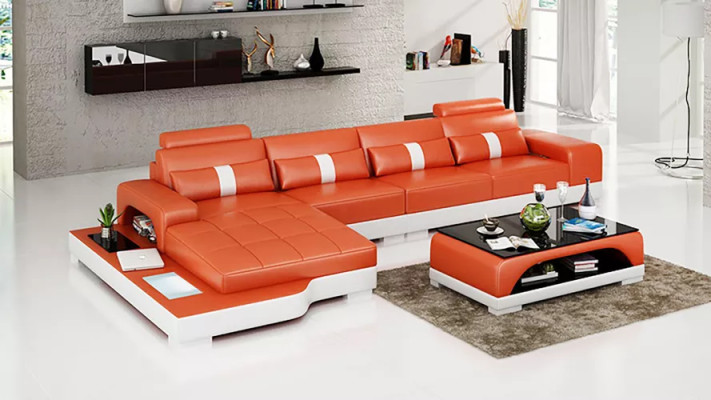 Ecksofa L-Form Ecksofa Ledersofa Designer-Sofa Polster Ecksofa Wohnlandschaft