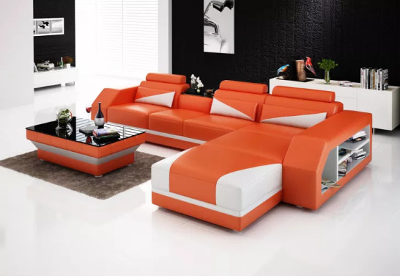 Ecksofa Polster Designer-Sofa Modernes Sofa Ledersofa Ecksofa L-Form