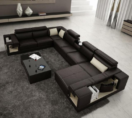 Ledersofa Wohnlandschaft Ecksofa Couch Sofa Eck Garnitur Ecke XXL Big 2710A
