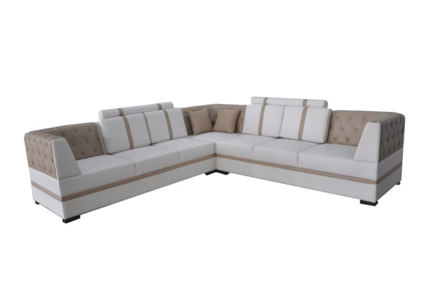 Eck Sofa mit USB Polster Ecke Wohn Zimmer Landschaft Designer Couchen Textil Neu