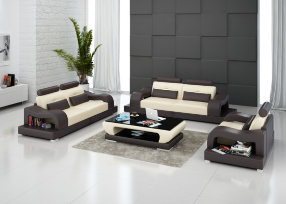 Ledersofa Couch Sofagarnitur Wohnlandschaft 3+2+1 Sitzer Garnitur Design Modern G8005D
