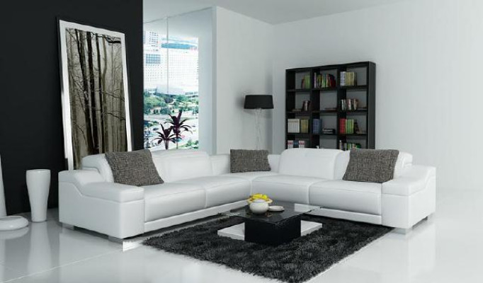 Wohnlandschaft Polster Ecke Eck Sofa Sitz Couch Garnitur Landschaft Leder 2711D