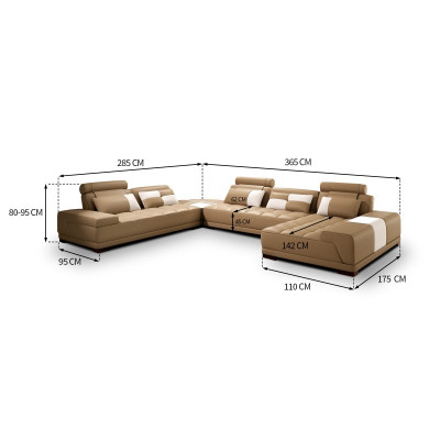 Design Wohnlandschaft Sofa Ecksofa Couch Polster Eck Sitz Garnitur Leder USB+LED
