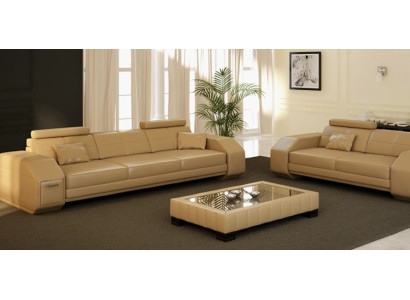 Designer Sofagarnitur Ledersofa USB Set 3+2+1 Garnitur Neu Sofa Couch Garnituren