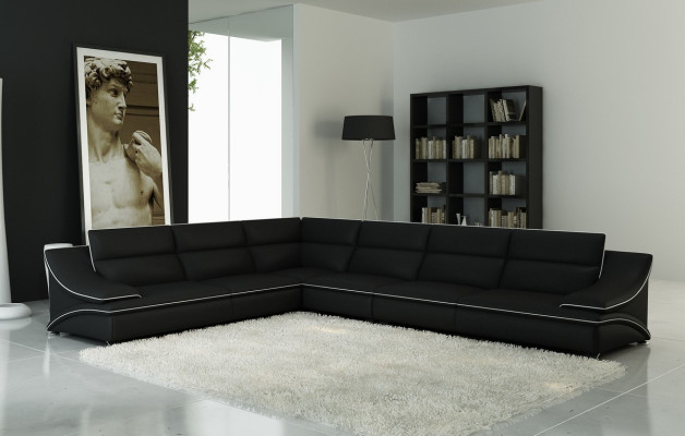 Ledersofa Couch Wohnlandschaft Ecksofa Eck Garnitur Design Modern Sofa USB A1160
