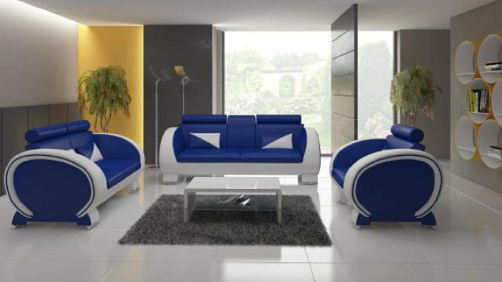 LEDERSOFA mit USB DESIGNERSOFA GARNITUR 3+1 COUCH POLSTERGARNITUR POLSTER SOFA
