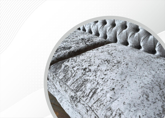 Dreisitzer Sofa 3 Sitz Couch Chesterfield Polster Sitz Garnitur Samt Graue