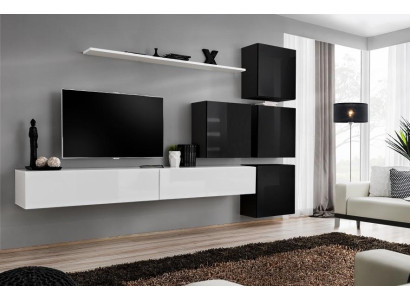Modern Wohnwand Wand Regal Wandschrank Weiß Luxus Einrichtung Designer Komplett