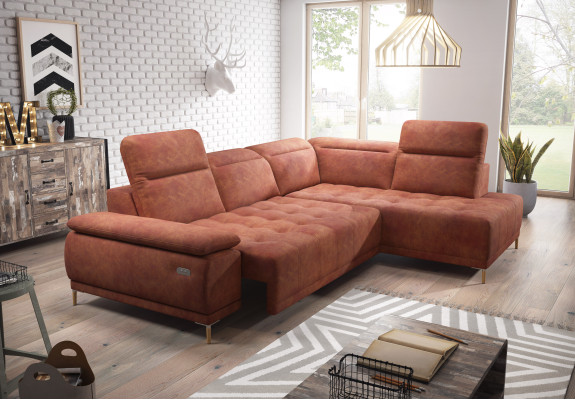 Stoff L-Form Couch Wohnlandschaft Ecksofa Garnitur Modern Design Dekor Sofa