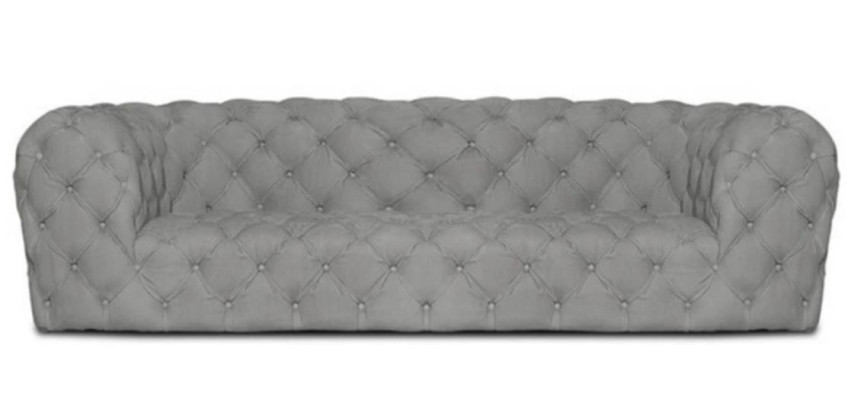 Grau Chesterfield Wohnzimmer Modern Design Couchen Sofa Möbel Stoff Big xxl Neu